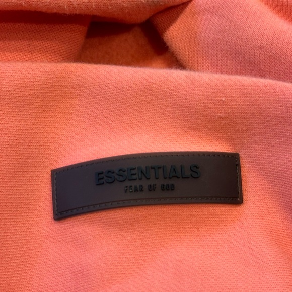 SOLD - ESSENTIALS Fear of God Hoodie - Coral - Picture 3 of 5